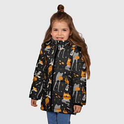 Куртка зимняя для девочки Halloween Monsters, цвет: 3D-черный — фото 2