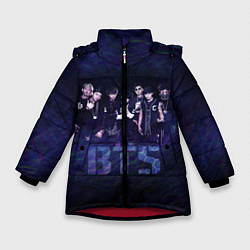 Куртка зимняя для девочки BTS БТС бойбенд, цвет: 3D-красный