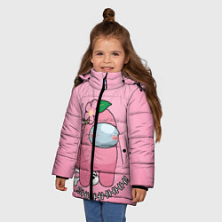 Куртка зимняя для девочки Among Us SHHHHHHH!, цвет: 3D-черный — фото 2