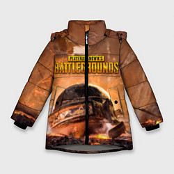 Куртка зимняя для девочки PlayerUnknowns Battlegrounds, цвет: 3D-светло-серый
