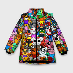 Куртка зимняя для девочки ROBLOX PIGGY, цвет: 3D-черный