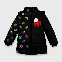 Куртка зимняя для девочки AMONG US - Impostor, цвет: 3D-черный
