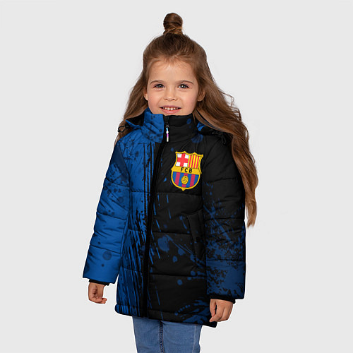 Зимняя куртка для девочки FC Barcelona ФК Барселона / 3D-Светло-серый – фото 3