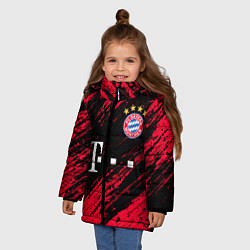 Куртка зимняя для девочки BAYERN MUNCHEN БАВАРИЯ, цвет: 3D-красный — фото 2