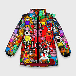 Куртка зимняя для девочки ROBLOX PIGGY, цвет: 3D-красный