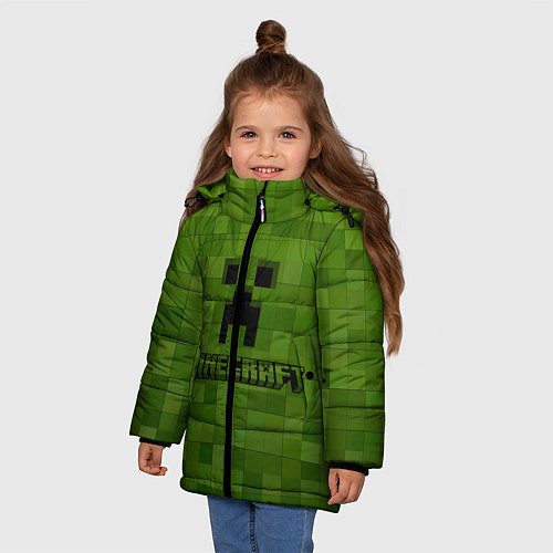 Зимняя куртка для девочки Minecraft / 3D-Светло-серый – фото 3