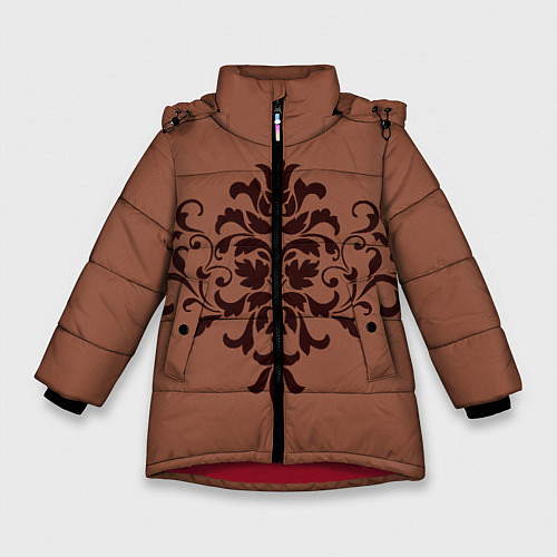 Зимняя куртка для девочки Симметричный узор / 3D-Красный – фото 1