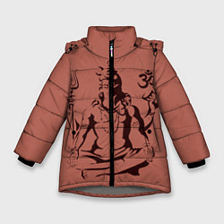 Куртка зимняя для девочки Бог Шива, цвет: 3D-светло-серый