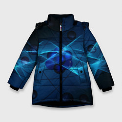 Куртка зимняя для девочки Атом, цвет: 3D-черный
