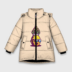 Куртка зимняя для девочки ANANAS, цвет: 3D-черный