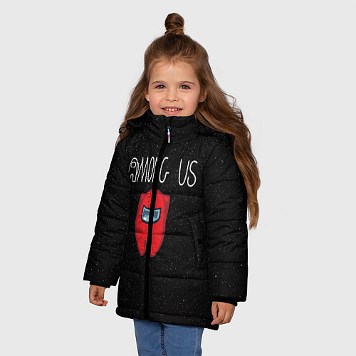 Зимняя куртка для девочки Among us / 3D-Светло-серый – фото 3