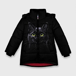 Куртка зимняя для девочки Кот, цвет: 3D-красный
