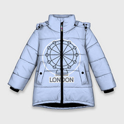 Куртка зимняя для девочки Лондон London Eye, цвет: 3D-черный