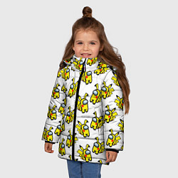 Куртка зимняя для девочки Among us Pikachu, цвет: 3D-черный — фото 2