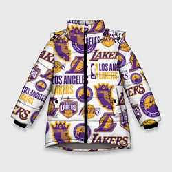 Куртка зимняя для девочки LAKERS LOGO, цвет: 3D-светло-серый