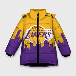 Куртка зимняя для девочки LOS ANGELES LAKERS, цвет: 3D-черный