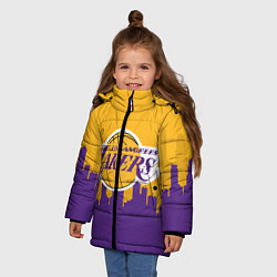 Куртка зимняя для девочки LOS ANGELES LAKERS, цвет: 3D-светло-серый — фото 2