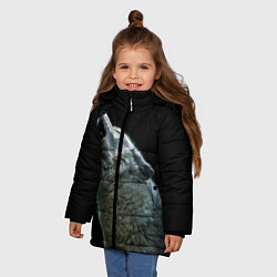 Куртка зимняя для девочки Воющий волк, цвет: 3D-черный — фото 2