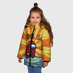 Куртка зимняя для девочки Among Us scanner, цвет: 3D-светло-серый — фото 2