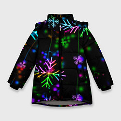 Куртка зимняя для девочки Новый год, цвет: 3D-светло-серый
