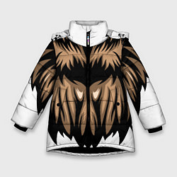 Куртка зимняя для девочки Сова, цвет: 3D-черный