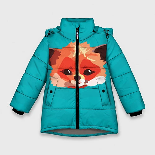 Зимняя куртка для девочки Лисичка / 3D-Светло-серый – фото 1