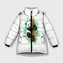Куртка зимняя для девочки Панда, цвет: 3D-светло-серый