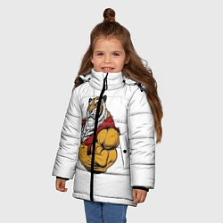 Куртка зимняя для девочки Тигр, цвет: 3D-светло-серый — фото 2