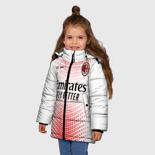 Зимняя куртка для девочки AC MILAN 2021 - ГОСТЕВАЯ / 3D-Светло-серый – фото 3