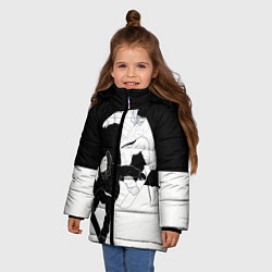 Куртка зимняя для девочки Сноубордисты, цвет: 3D-черный — фото 2