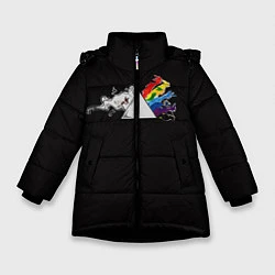 Куртка зимняя для девочки Покемон, цвет: 3D-черный
