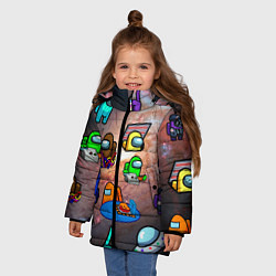 Куртка зимняя для девочки Among Us Чёрная дыра, цвет: 3D-черный — фото 2
