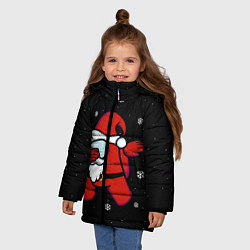 Куртка зимняя для девочки Santa Claus Among Us, цвет: 3D-черный — фото 2