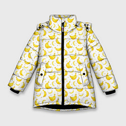 Куртка зимняя для девочки Банановый рай, цвет: 3D-черный