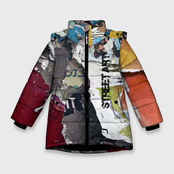 Куртка зимняя для девочки Street art, цвет: 3D-черный