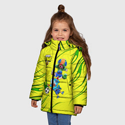 Куртка зимняя для девочки Brawl Stars футбол, цвет: 3D-черный — фото 2