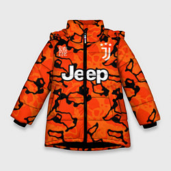 Куртка зимняя для девочки JUVENTUS резервная 2021, цвет: 3D-черный