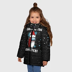 Куртка зимняя для девочки Among Us New Year, цвет: 3D-черный — фото 2