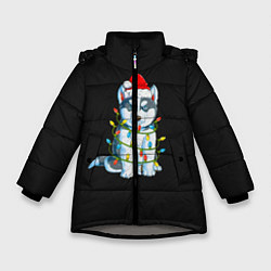 Куртка зимняя для девочки Щенок, цвет: 3D-светло-серый
