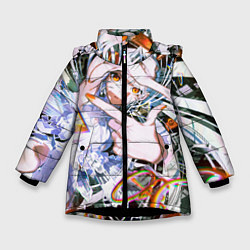 Куртка зимняя для девочки Anime girl art, цвет: 3D-черный