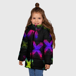 Куртка зимняя для девочки Крестики, цвет: 3D-светло-серый — фото 2