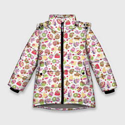 Куртка зимняя для девочки Сладкий рай, цвет: 3D-светло-серый