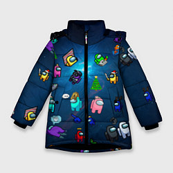 Куртка зимняя для девочки Among US, цвет: 3D-черный