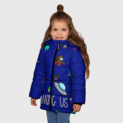 Куртка зимняя для девочки Among Us Game, цвет: 3D-светло-серый — фото 2