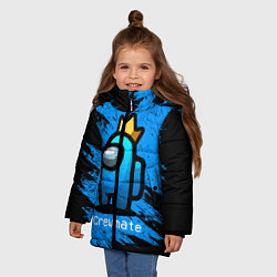 Куртка зимняя для девочки AMONG US - Синий в Короне, цвет: 3D-черный — фото 2
