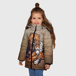 Куртка зимняя для девочки Силач, цвет: 3D-черный — фото 2
