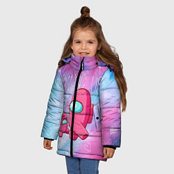 Куртка зимняя для девочки Among Us Baby Z, цвет: 3D-светло-серый — фото 2