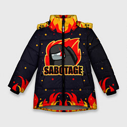 Куртка зимняя для девочки Among Us Sabotage, цвет: 3D-светло-серый