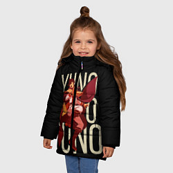 Куртка зимняя для девочки Yuno, цвет: 3D-черный — фото 2