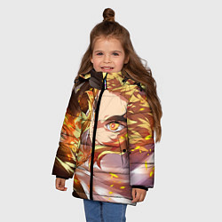 Куртка зимняя для девочки Клинок Рассекающий Демонов, цвет: 3D-черный — фото 2